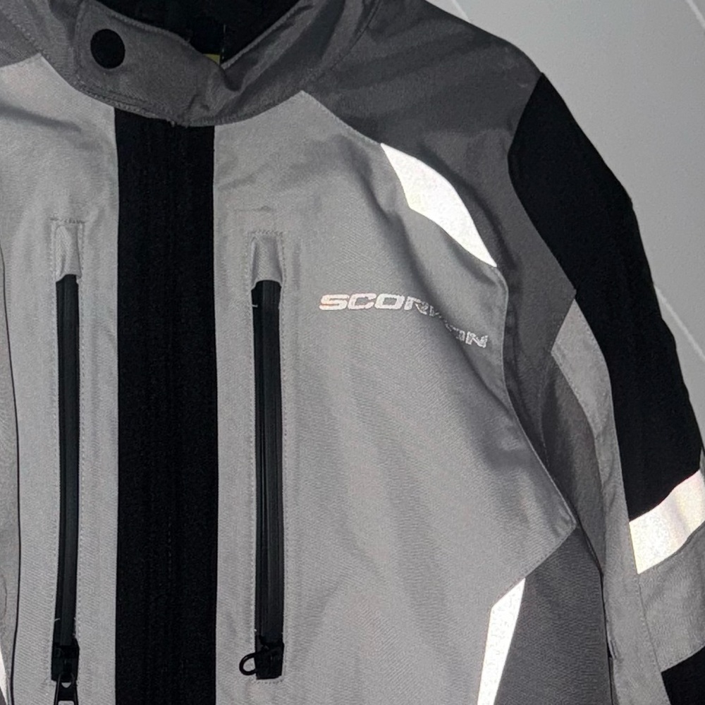 Scorpion Exo Optima Men's Waterproof Armored Riding Motorcycle Jacket Gray Large - Picture 14 of 15